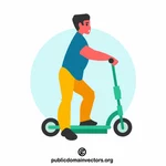 Man with an electric scooter