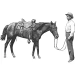 Muž a jeho kůň vektorové grafiky