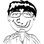 Karykatura człowieka z okularami