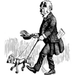 Man lopen van een hond