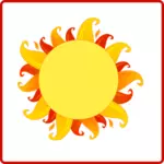 Berapi-api Sun ikon vektor grafis