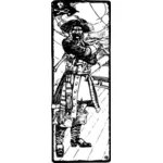 William Captain Kidd pirát vektorové kreslení