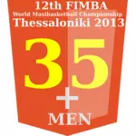35 + FIMBA mistrovství myšlenka vektorové grafiky loga