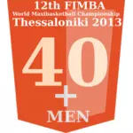 40 + FIMBA kampioenschap idee vector embleembeeld