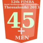 45 + FIMBA mistrovství loga idea Vektor Klipart