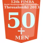 50 + FIMBA mistrovství myšlenka vektorový obrázek loga