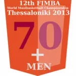 70 + FIMBA mistrovství loga idea Vektor Klipart