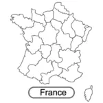 Anahat Fransa vektör çizim Haritası