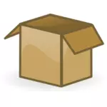 Векторный рисунок из открытых коричневые картонные коробки