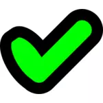 Зеленая галочка ОК вектор икона