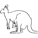 Kanguru çizim vektör görüntü