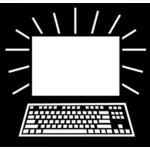 صورة المتجه رمز الكمبيوتر الأسود والأبيض