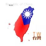 Mapa Tchaj-wan vektorový obrázek