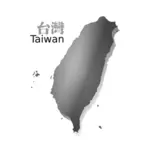 Tayvan vektör görüntüsünün gri harita