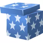 رسم توضيحي متجه لصندوق الإهداء الأزرق مع غطاء