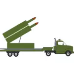 Graphiques de vecteur de camion de missile avec l'artillerie de fusée