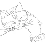 नींद आ केलिको बिल्ली की रेखा आरेखण