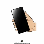 Une main avec un smartphone