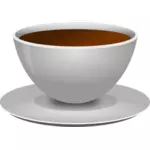वेक्टर छवि photorealistic कॉफी कप के साथ एक तश्तरी की