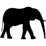 Силуэт векторное изображение слона
