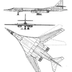 Gráficos de vetor de aeronaves Tupolev 160