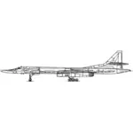 Tupolew 160 samolotów strony widok wektor clipart