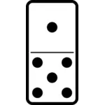 Domino-laatta 1-5 vektoripiirustus