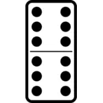 Domino azulejo doble seis gráficos vectoriales