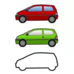 Vecteur de Renault Twingo rouge et vert