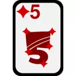 हीरे दिखलाना खेल कार्ड के पांच वेक्टर क्लिप कला