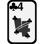 ארבעה בתמונה וקטורית קלף משחק פאנקי מועדונים