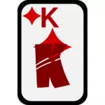 Král diamanty funky hrací karta Vektor Klipart