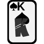 Král piky funky hrací karta Vektor Klipart