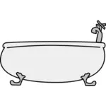 Vista lateral de ilustração vetorial de banheira