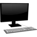 Vektorbild av monitor med tangentbord