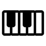 Clipart vectoriels de pictogramme piano monochrome