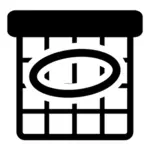 Image vectorielle d'icône calendrier primaire noir et blanc
