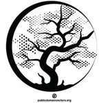 Träd silhuett logotyp koncept