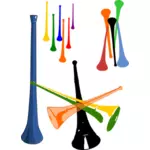 Vector Illustrasjon av plast vuvuzelas