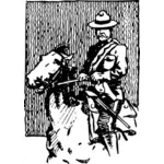Mounty canadien sur une image vectorielle de cheval