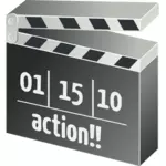 Tournage action clapper board vector illustration