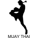 Muay Thai sportovní silueta Vektor Klipart