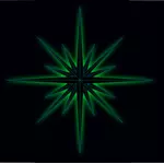 Gwiazda ilustracja świecące zielone wektor na czarnym tle