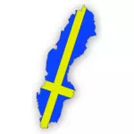 스웨덴 지도 스웨덴 깃발