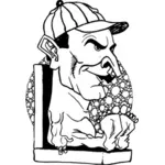 Vector bildet av karikatur av naken mann med hatt