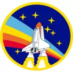 Vektorgrafik med rainbow raket shuttle