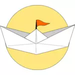 Grafika wektorowa statek origami