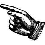 Vetor desenho da mão do homem com o dedo para fora