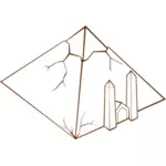 Desenho de papel vetorial joga ícone mapa do jogo para uma pirâmide