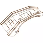 Vector de la imagen del papel juega icono de mapa del juego de un arco del puente de piedra